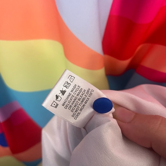 Crosby by Molly Burch Collins rainbow stripe mod dress size small - Picture 8 of 8